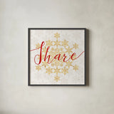 Holiday Charms II by Veronique Charron. Shown in a sleek black glass frame for a contemporary gallery look. Available as an archival giclee rolled canvas, fine art paper, or poster print. SKU 31966a.