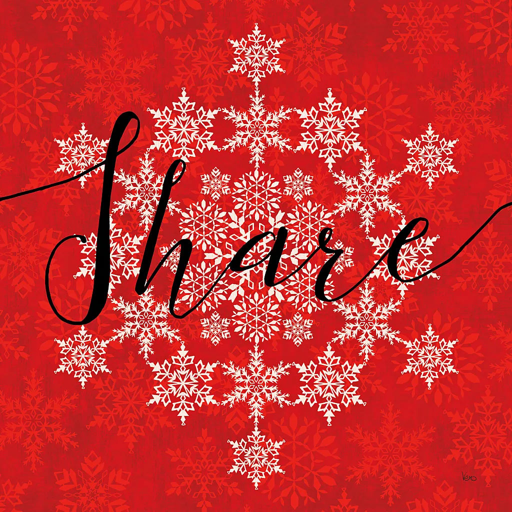 Holiday Charms II Red by Veronique Charron. SKU 31972a. Archival Giclee Fine art print for wall decor.