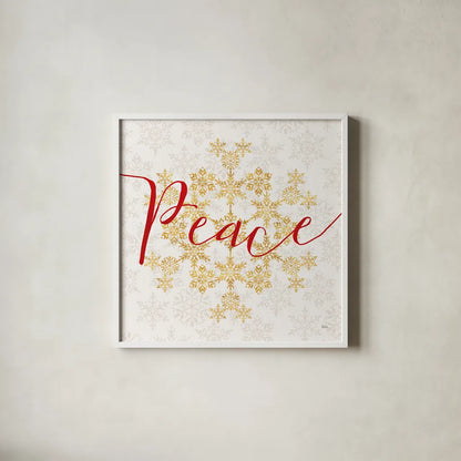 Holiday Charms III by Veronique Charron. Shown in a crisp white glass frame for a clean and minimalist style. Available as an archival giclee rolled canvas, fine art paper, or poster print. SKU 31967a.