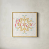 Holiday Charms III Bright by Veronique Charron. Shown in a natural wood glass frame for a timeless modern aesthetic. Available as an archival giclee rolled canvas, fine art paper, or poster print. SKU 66629a.