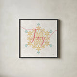 Holiday Charms IV Bright by Veronique Charron. Shown in a sleek black glass frame for a contemporary gallery look. Available as an archival giclee rolled canvas, fine art paper, or poster print. SKU 66630a.