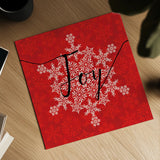 Holiday Charms IV Red by Veronique Charron. Shown as a detailed flat fine art print, highlighting archival giclee quality. Available as an archival giclee rolled canvas, fine art paper, or poster print. SKU 31974a.