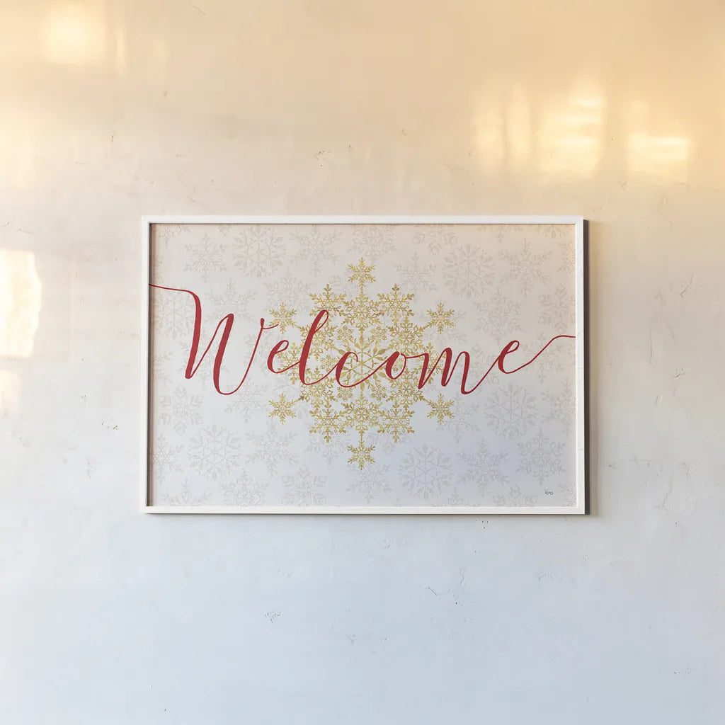 Holiday Charms VI by Veronique Charron. shown as a paper print in a white frame. Available as a archival giclee rolled canvas, fine art paper, or poster print. SKU 31970i.