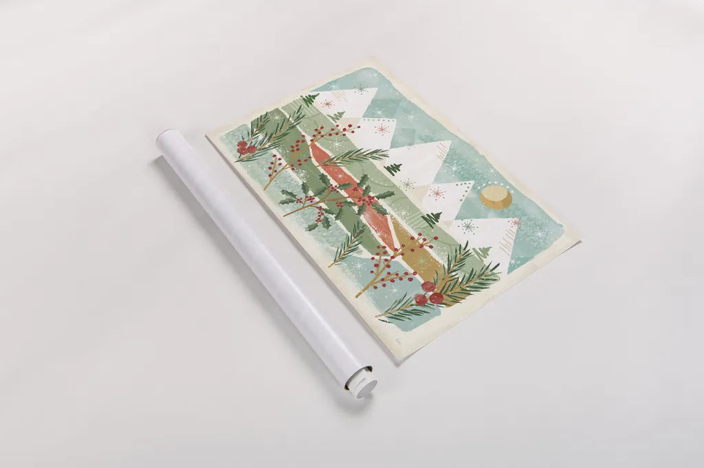 Holiday Flair I by Veronique Charron. shown as a rolled paper print. Available as archival giclee rolled canvas, fine art paper, or poster print. SKU 65842i.