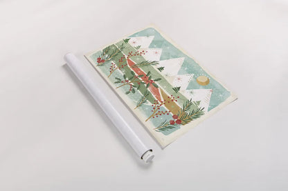 Holiday Flair I by Veronique Charron. shown as a rolled paper print. Available as archival giclee rolled canvas, fine art paper, or poster print. SKU 65842i.