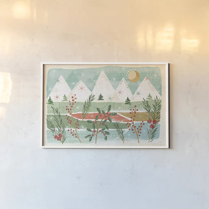 Holiday Flair I by Veronique Charron. shown as a paper print in a white frame. Available as a archival giclee rolled canvas, fine art paper, or poster print. SKU 65842i.