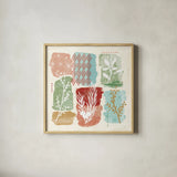 Holiday Flair VI by Veronique Charron. Shown in a natural wood glass frame for a timeless modern aesthetic. Available as an archival giclee rolled canvas, fine art paper, or poster print. SKU 65847a.