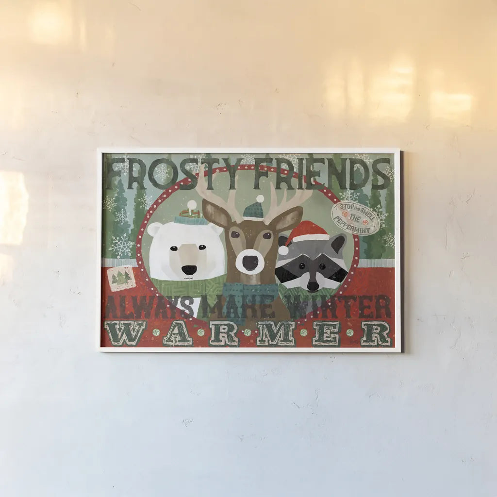 Holiday Likeness I by Veronique Charron. shown as a paper print in a white frame. Available as a archival giclee rolled canvas, fine art paper, or poster print. SKU 63010i.