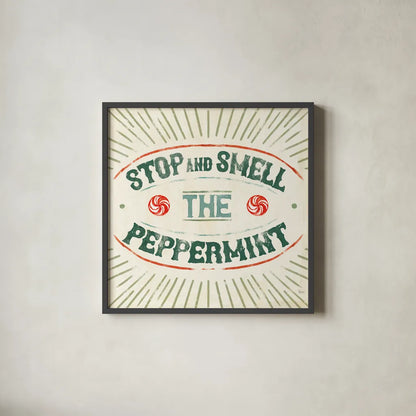 Holiday Likeness IX by Veronique Charron. Shown in a sleek black glass frame for a contemporary gallery look. Available as an archival giclee rolled canvas, fine art paper, or poster print. SKU 63018a.