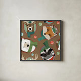 Holiday Likeness Pattern ID by Veronique Charron. Shown in a sleek black glass frame for a contemporary gallery look. Available as an archival giclee rolled canvas, fine art paper, or poster print. SKU 63022a.