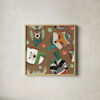 Holiday Likeness Pattern ID by Veronique Charron. Shown in a natural wood glass frame for a timeless modern aesthetic. Available as an archival giclee rolled canvas, fine art paper, or poster print. SKU 63022a.