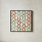 Holiday Likeness Pattern III by Veronique Charron. Shown in a sleek black glass frame for a contemporary gallery look. Available as an archival giclee rolled canvas, fine art paper, or poster print. SKU 63024a.