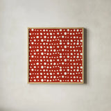 Holiday Likeness Pattern VA by Veronique Charron. Shown in a natural wood glass frame for a timeless modern aesthetic. Available as an archival giclee rolled canvas, fine art paper, or poster print. SKU 63026a.