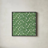 Holiday Likeness Pattern VB by Veronique Charron. Shown in a sleek black glass frame for a contemporary gallery look. Available as an archival giclee rolled canvas, fine art paper, or poster print. SKU 63027a.