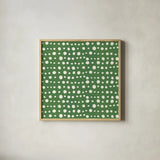 Holiday Likeness Pattern VB by Veronique Charron. Shown in a natural wood glass frame for a timeless modern aesthetic. Available as an archival giclee rolled canvas, fine art paper, or poster print. SKU 63027a.