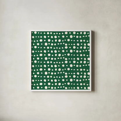 Holiday Likeness Pattern VC by Veronique Charron. Shown in a crisp white glass frame for a clean and minimalist style. Available as an archival giclee rolled canvas, fine art paper, or poster print. SKU 63029a.