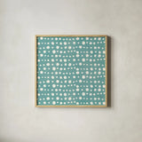 Holiday Likeness Pattern VD by Veronique Charron. Shown in a natural wood glass frame for a timeless modern aesthetic. Available as an archival giclee rolled canvas, fine art paper, or poster print. SKU 63030a.