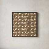 Holiday Likeness Pattern VE by Veronique Charron. Shown in a sleek black glass frame for a contemporary gallery look. Available as an archival giclee rolled canvas, fine art paper, or poster print. SKU 63031a.