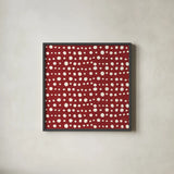 Holiday Likeness Pattern VF by Veronique Charron. Shown in a sleek black glass frame for a contemporary gallery look. Available as an archival giclee rolled canvas, fine art paper, or poster print. SKU 63032a.