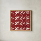 Holiday Likeness Pattern VF by Veronique Charron. Shown in a natural wood glass frame for a timeless modern aesthetic. Available as an archival giclee rolled canvas, fine art paper, or poster print. SKU 63032a.