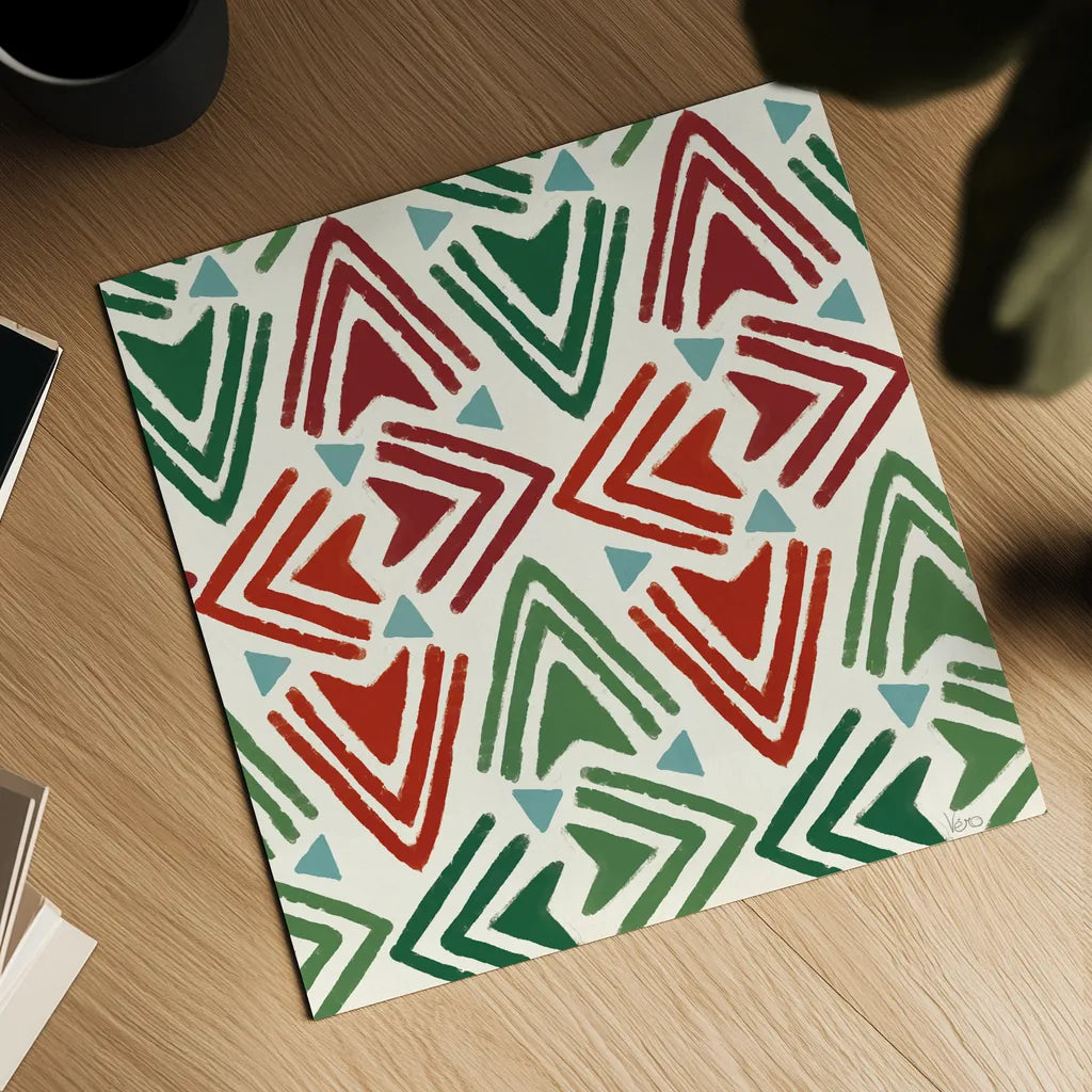 Holiday Likeness Pattern VIA by Veronique Charron. Shown as a detailed flat fine art print, highlighting archival giclee quality. Available as an archival giclee rolled canvas, fine art paper, or poster print. SKU 63033a.