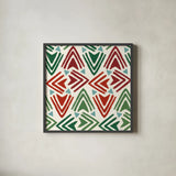 Holiday Likeness Pattern VIA by Veronique Charron. Shown in a sleek black glass frame for a contemporary gallery look. Available as an archival giclee rolled canvas, fine art paper, or poster print. SKU 63033a.
