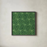 Holiday Likeness Pattern VIC by Veronique Charron. Shown in a sleek black glass frame for a contemporary gallery look. Available as an archival giclee rolled canvas, fine art paper, or poster print. SKU 63035a.