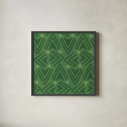 Holiday Likeness Pattern VIC by Veronique Charron. Shown in a sleek black glass frame for a contemporary gallery look. Available as an archival giclee rolled canvas, fine art paper, or poster print. SKU 63035a.