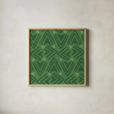 Holiday Likeness Pattern VIC by Veronique Charron. Shown in a natural wood glass frame for a timeless modern aesthetic. Available as an archival giclee rolled canvas, fine art paper, or poster print. SKU 63035a.