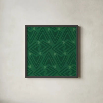 Holiday Likeness Pattern VID by Veronique Charron. Shown in a sleek black glass frame for a contemporary gallery look. Available as an archival giclee rolled canvas, fine art paper, or poster print. SKU 63036a.