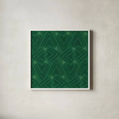 Holiday Likeness Pattern VID by Veronique Charron. Shown in a crisp white glass frame for a clean and minimalist style. Available as an archival giclee rolled canvas, fine art paper, or poster print. SKU 63036a.