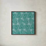 Holiday Likeness Pattern VIE by Veronique Charron. Shown in a sleek black glass frame for a contemporary gallery look. Available as an archival giclee rolled canvas, fine art paper, or poster print. SKU 63037a.