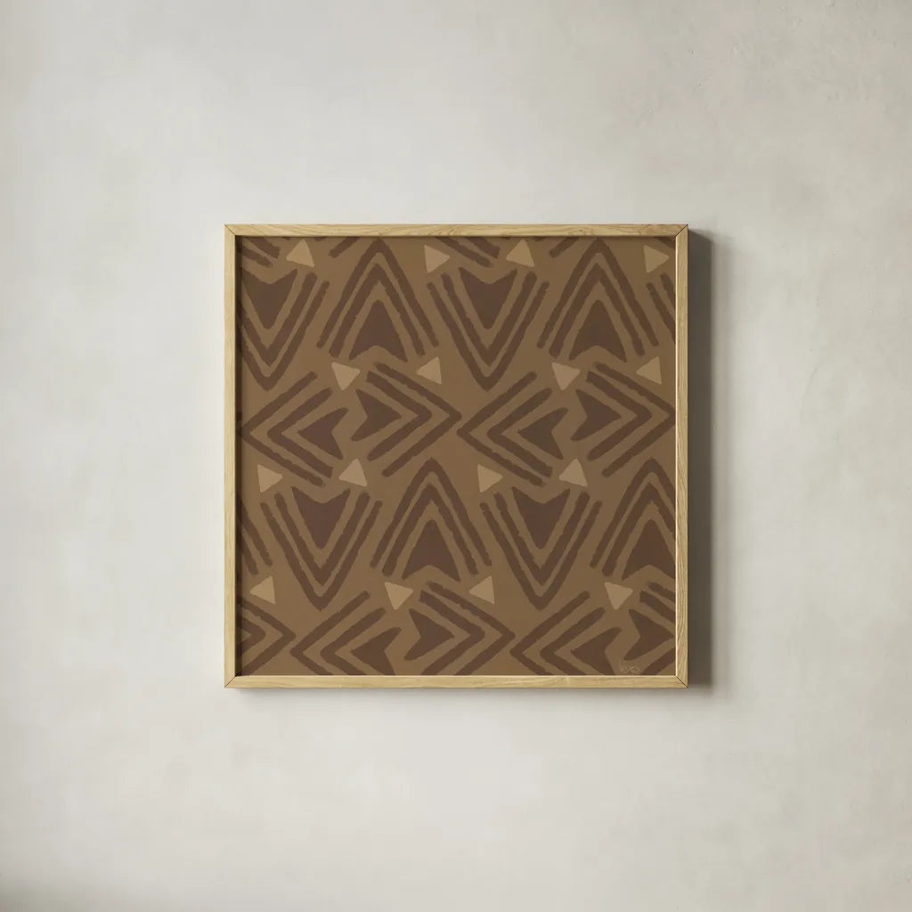 Holiday Likeness Pattern VIF by Veronique Charron. Shown in a natural wood glass frame for a timeless modern aesthetic. Available as an archival giclee rolled canvas, fine art paper, or poster print. SKU 63038a.