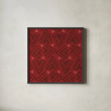 Holiday Likeness Pattern VIG by Veronique Charron. Shown in a sleek black glass frame for a contemporary gallery look. Available as an archival giclee rolled canvas, fine art paper, or poster print. SKU 63039a.