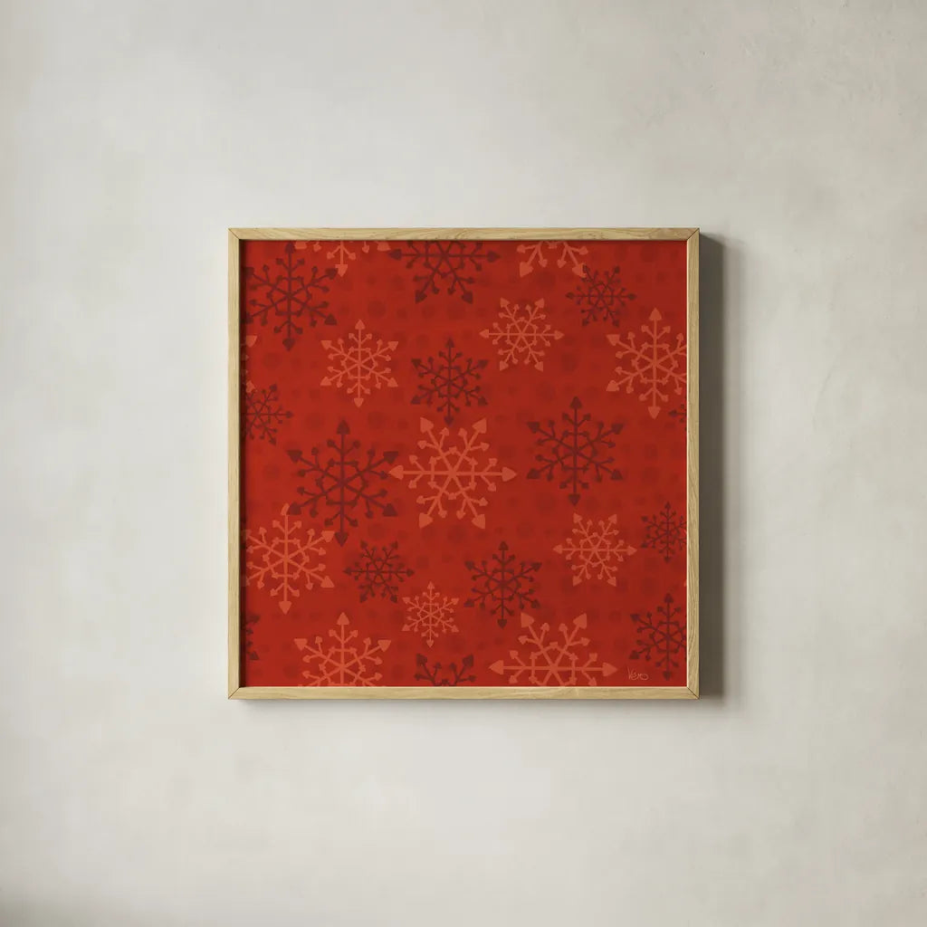 Holiday Likeness Pattern VIIA by Veronique Charron. Shown in a natural wood glass frame for a timeless modern aesthetic. Available as an archival giclee rolled canvas, fine art paper, or poster print. SKU 63040a.