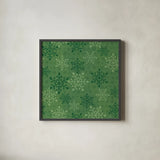 Holiday Likeness Pattern VIIB by Veronique Charron. Shown in a sleek black glass frame for a contemporary gallery look. Available as an archival giclee rolled canvas, fine art paper, or poster print. SKU 63041a.