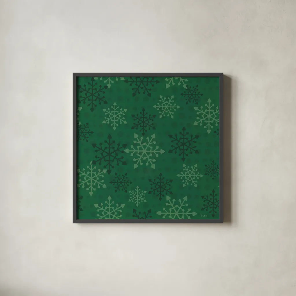 Holiday Likeness Pattern VIIC by Veronique Charron. Shown in a sleek black glass frame for a contemporary gallery look. Available as an archival giclee rolled canvas, fine art paper, or poster print. SKU 63042a.