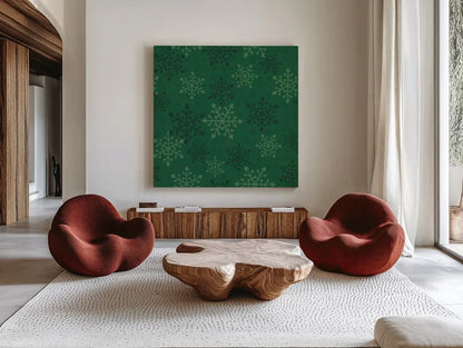 Holiday Likeness Pattern VIIC by Veronique Charron. Shown as extra-large giant wall art in a modern living room. Available as an archival giclee rolled canvas, fine art paper, or poster print. SKU 63042a.