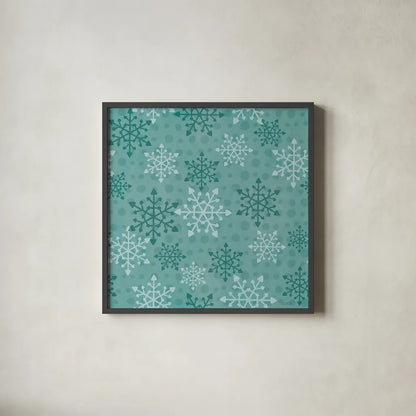 Holiday Likeness Pattern VIID by Veronique Charron. Shown in a sleek black glass frame for a contemporary gallery look. Available as an archival giclee rolled canvas, fine art paper, or poster print. SKU 63043a.