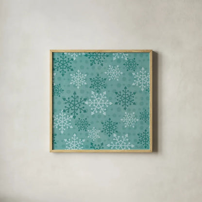 Holiday Likeness Pattern VIID by Veronique Charron. Shown in a natural wood glass frame for a timeless modern aesthetic. Available as an archival giclee rolled canvas, fine art paper, or poster print. SKU 63043a.