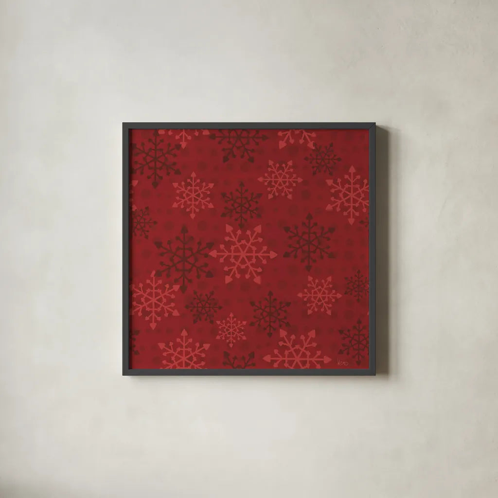 Holiday Likeness Pattern VIIF by Veronique Charron. Shown in a sleek black glass frame for a contemporary gallery look. Available as an archival giclee rolled canvas, fine art paper, or poster print. SKU 63045a.