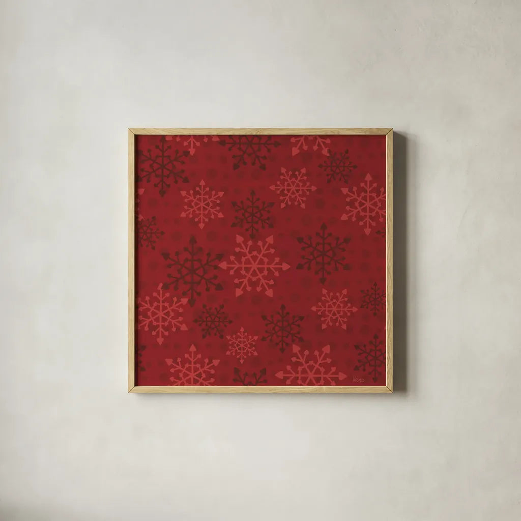 Holiday Likeness Pattern VIIF by Veronique Charron. Shown in a natural wood glass frame for a timeless modern aesthetic. Available as an archival giclee rolled canvas, fine art paper, or poster print. SKU 63045a.