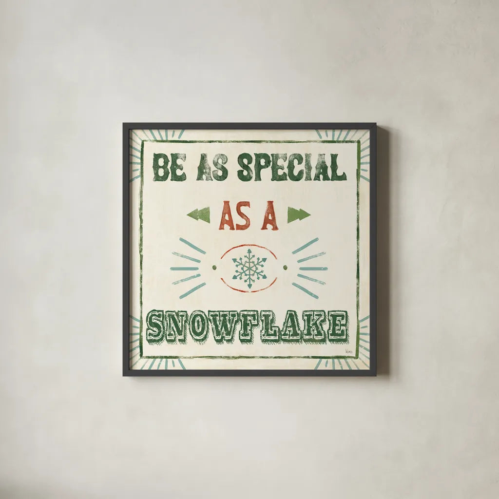 Holiday Likeness VI by Veronique Charron. Shown in a sleek black glass frame for a contemporary gallery look. Available as an archival giclee rolled canvas, fine art paper, or poster print. SKU 63015a.