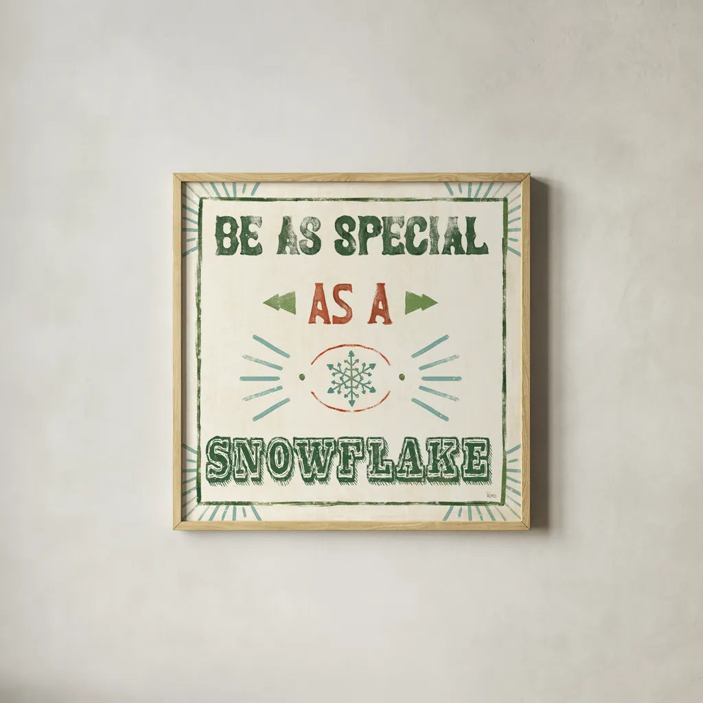 Holiday Likeness VI by Veronique Charron. Shown in a natural wood glass frame for a timeless modern aesthetic. Available as an archival giclee rolled canvas, fine art paper, or poster print. SKU 63015a.