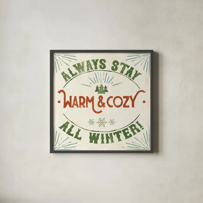 Holiday Likeness VII by Veronique Charron. Shown in a sleek black glass frame for a contemporary gallery look. Available as an archival giclee rolled canvas, fine art paper, or poster print. SKU 63016a.