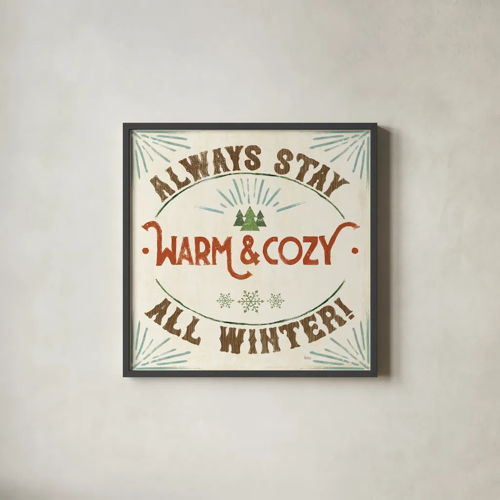 Holiday Likeness VII Wood by Veronique Charron. Shown in a sleek black glass frame for a contemporary gallery look. Available as an archival giclee rolled canvas, fine art paper, or poster print. SKU 65773a.