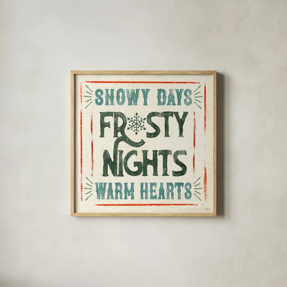 Holiday Likeness VIII by Veronique Charron. Shown in a natural wood glass frame for a timeless modern aesthetic. Available as an archival giclee rolled canvas, fine art paper, or poster print. SKU 63017a.