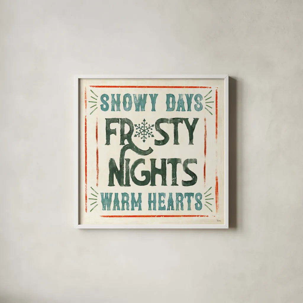 Holiday Likeness VIII by Veronique Charron. Shown in a crisp white glass frame for a clean and minimalist style. Available as an archival giclee rolled canvas, fine art paper, or poster print. SKU 63017a.