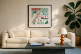 Holiday Patina II by Veronique Charron. Displayed in a glass frame with matte in a clean modern living room. Available as an archival giclee rolled canvas, fine art paper, or poster print. SKU 102880a.