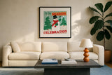 Holiday Patina III by Veronique Charron. Displayed in a glass frame with matte in a clean modern living room. Available as an archival giclee rolled canvas, fine art paper, or poster print. SKU 102881a.